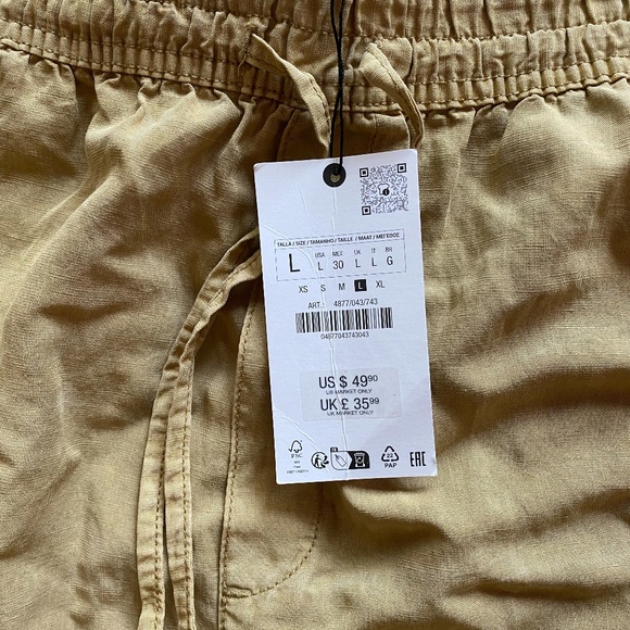 Zara Fluid Wash Linen Pants SIZE LARGE - Picture 3 of 7